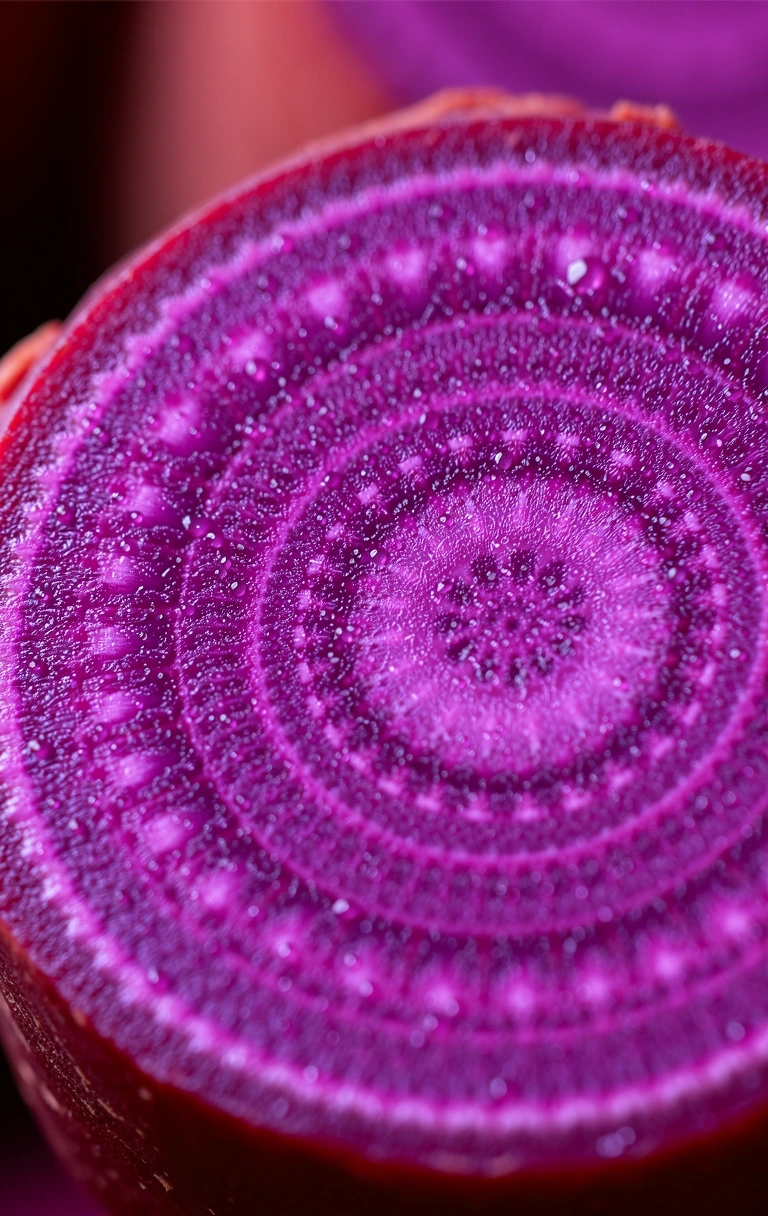 Macro-fotografie detaliată a unui morcov mov