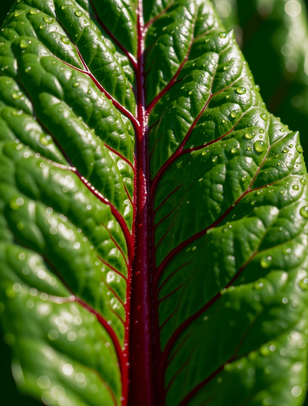 Texture macro a unei frunze bogate în nutrienți